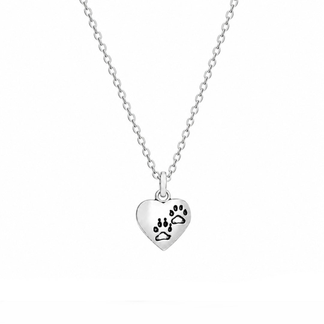 Footprints On My Heart Necklace - The Pet Drop