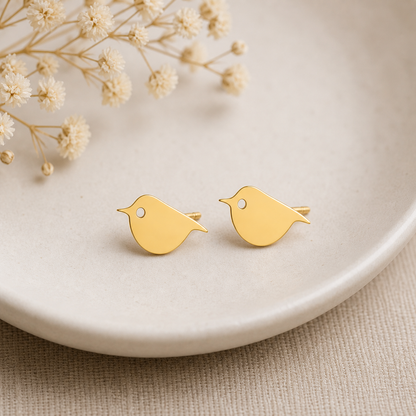 Golden Robin Earrings - The Pet Drop
