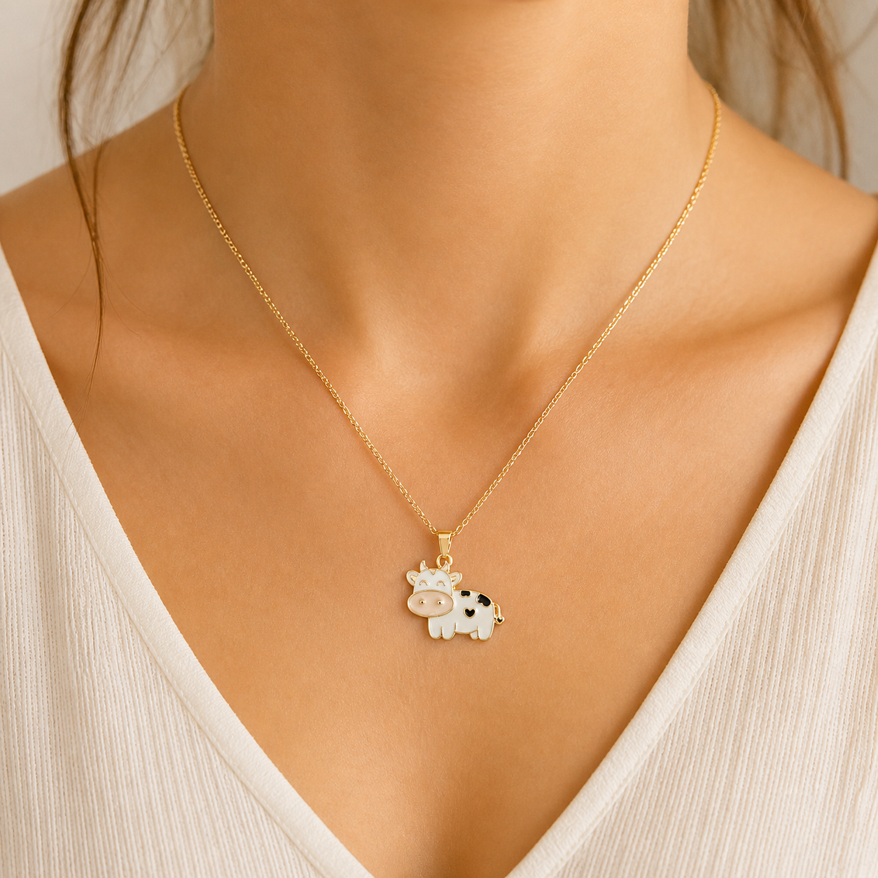 Cute Cow Necklace - The Pet Drop