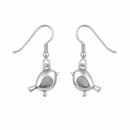 Silver Robin Drop Earrings - The Pet Drop