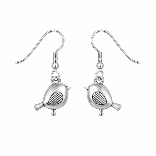 Silver Robin Drop Earrings - The Pet Drop