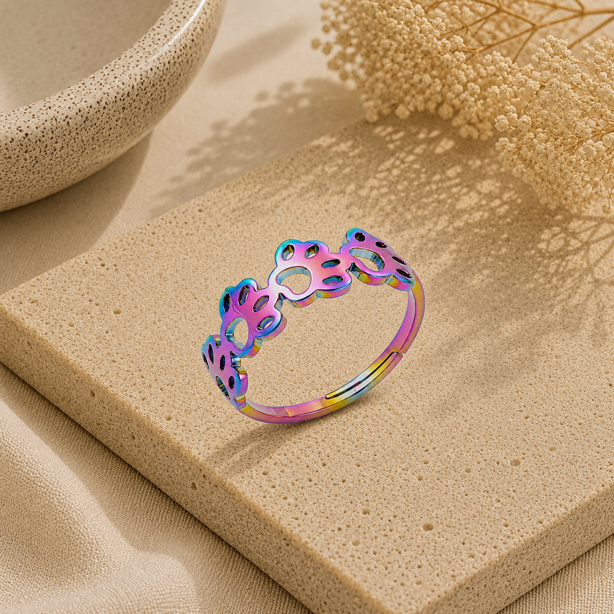 Colourful Little Paws Ring - The Pet Drop