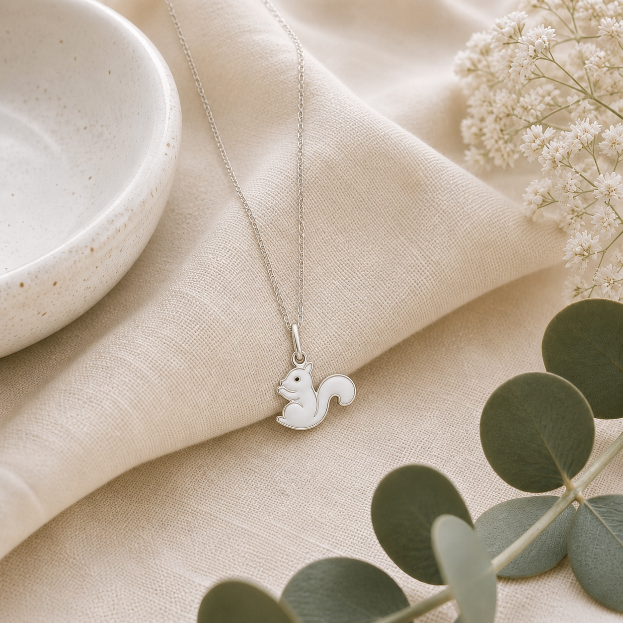 Silver Squirrel Necklace - The Pet Drop