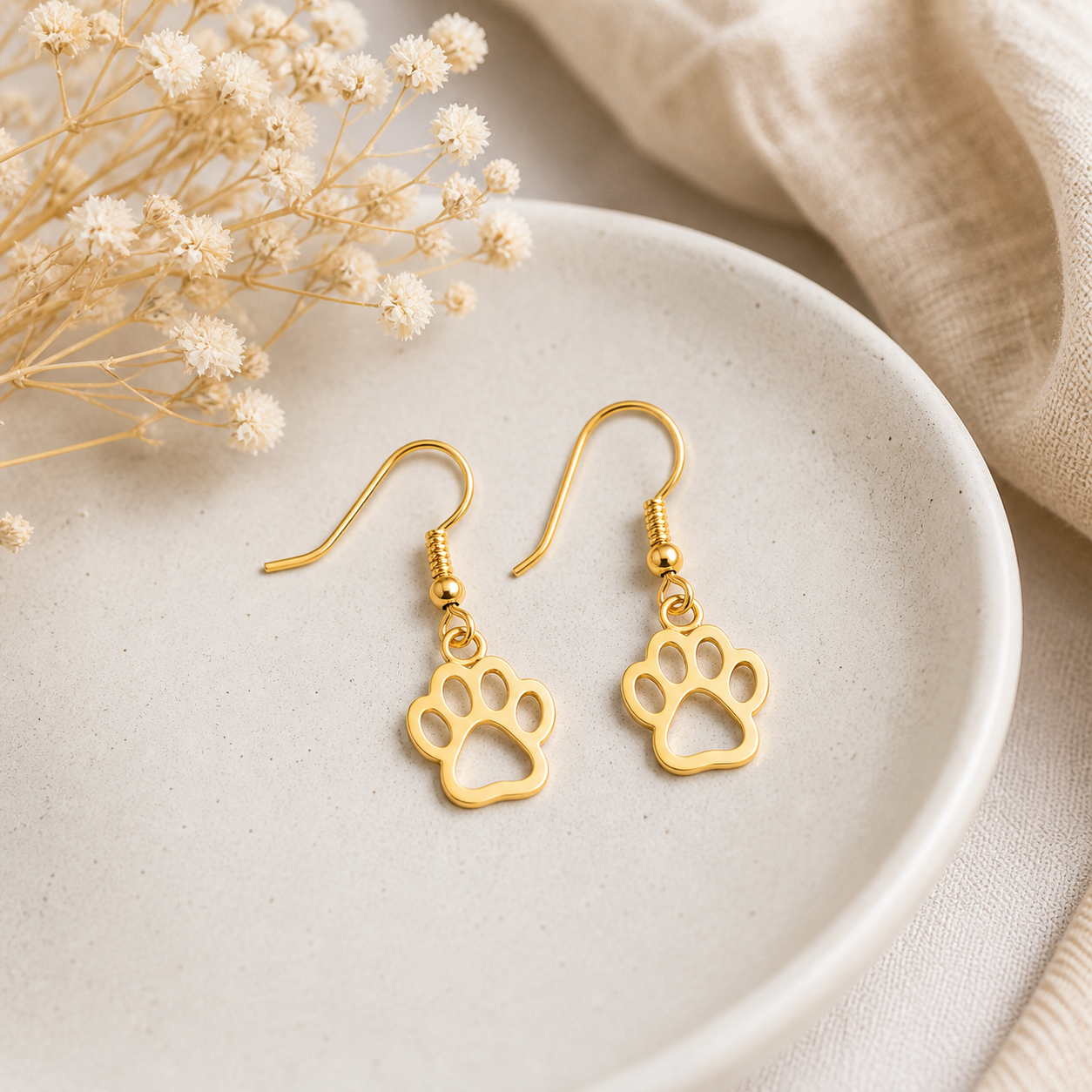 Golden Paws Earrings - The Pet Drop