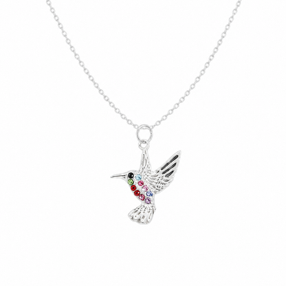 Colourful Crystal Bird Necklace - The Pet Drop