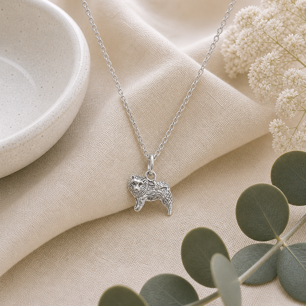 Pomeranian Necklace - The Pet Drop