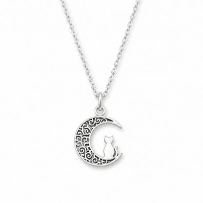Cat on the Moon Necklace - The Pet Drop