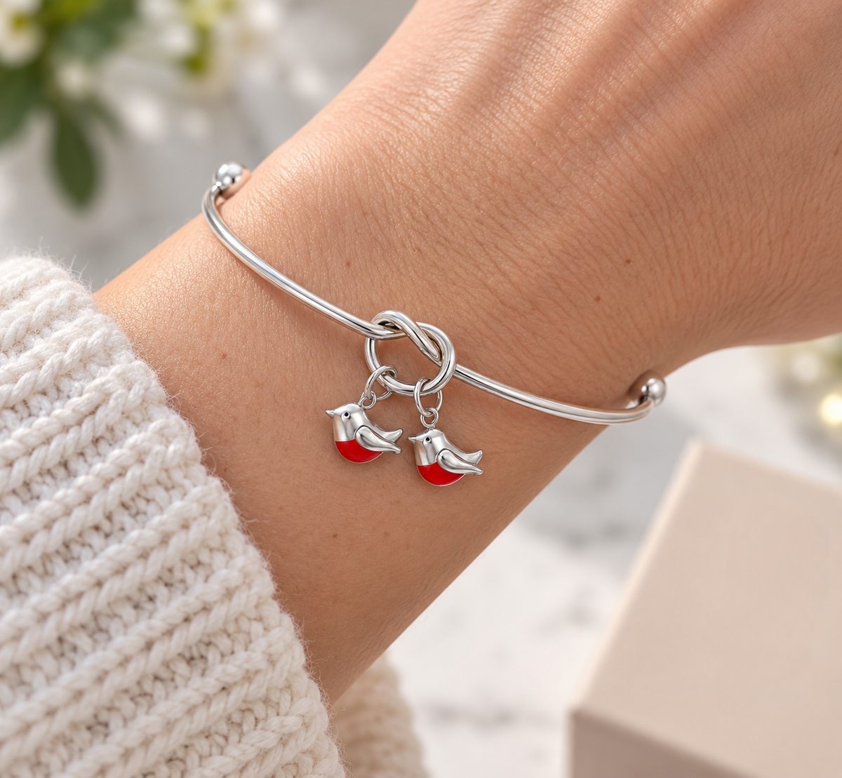 Forever Double Robin Bangle