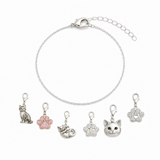 Interchangeable Cat Themed Bracelet - The Pet Drop