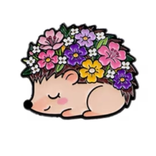 Sleeping Hedgehog Badge - The Pet Drop
