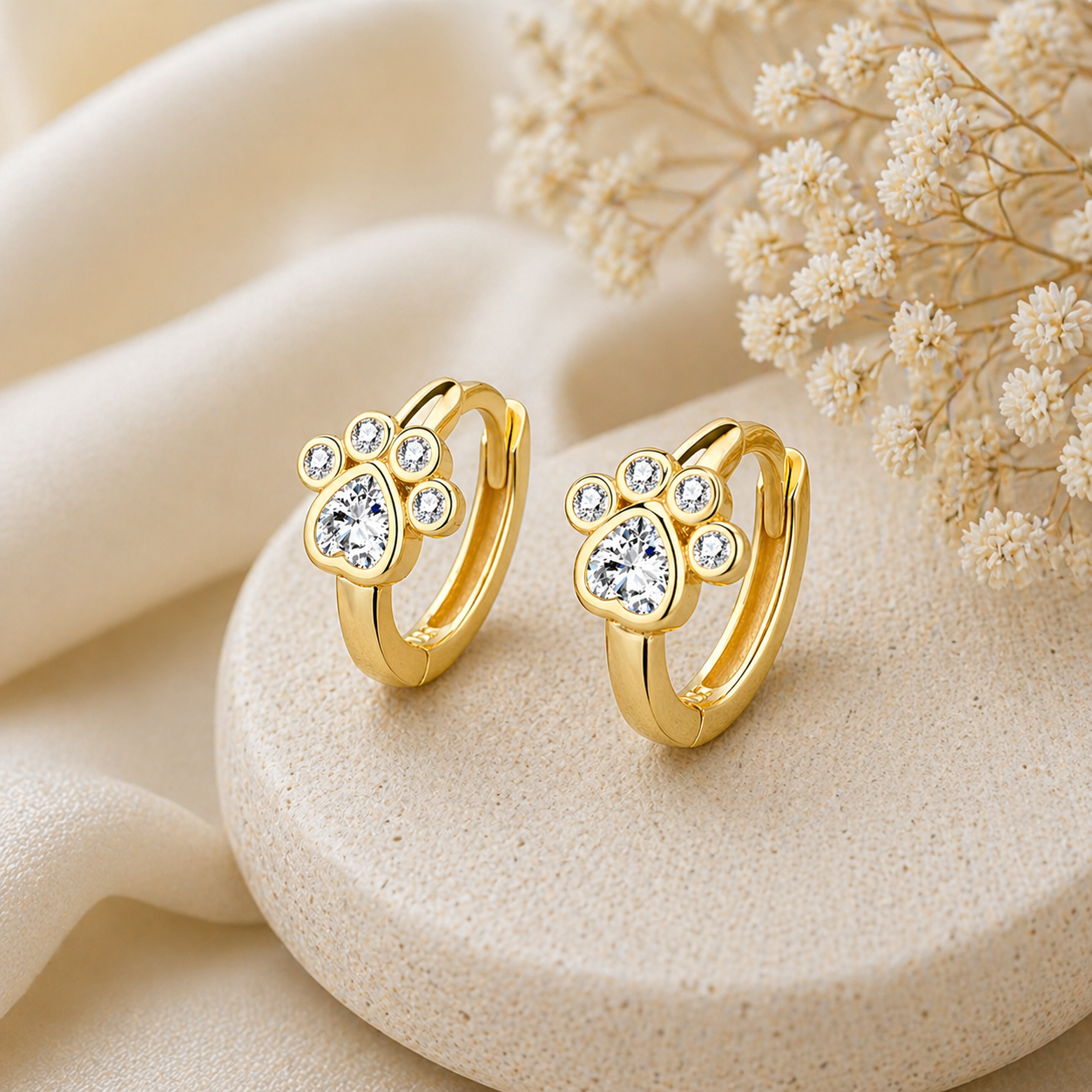 Paws of Joy Earrings (Gold Edition) - The Pet Drop