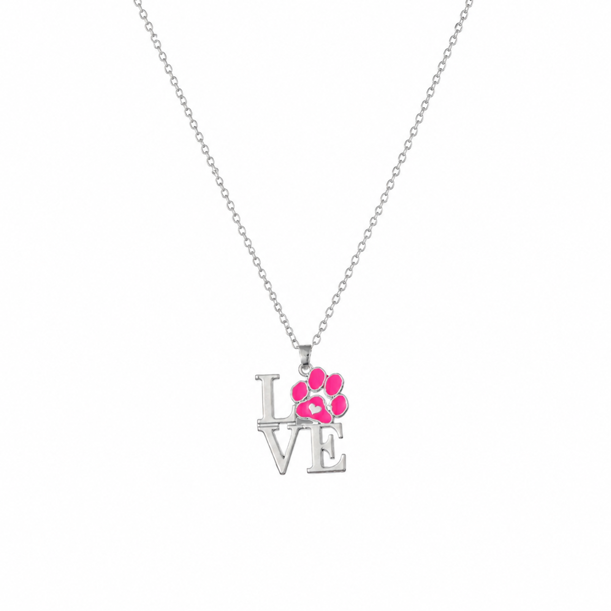 Pink Paws for Love Necklace - The Pet Drop