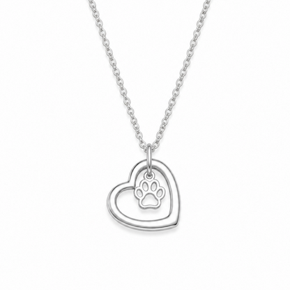Paw Print on my Heart Necklace - The Pet Drop
