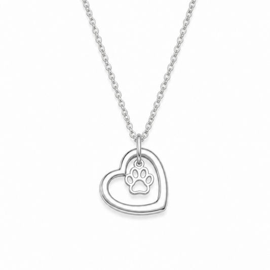Paw Print on my Heart Necklace