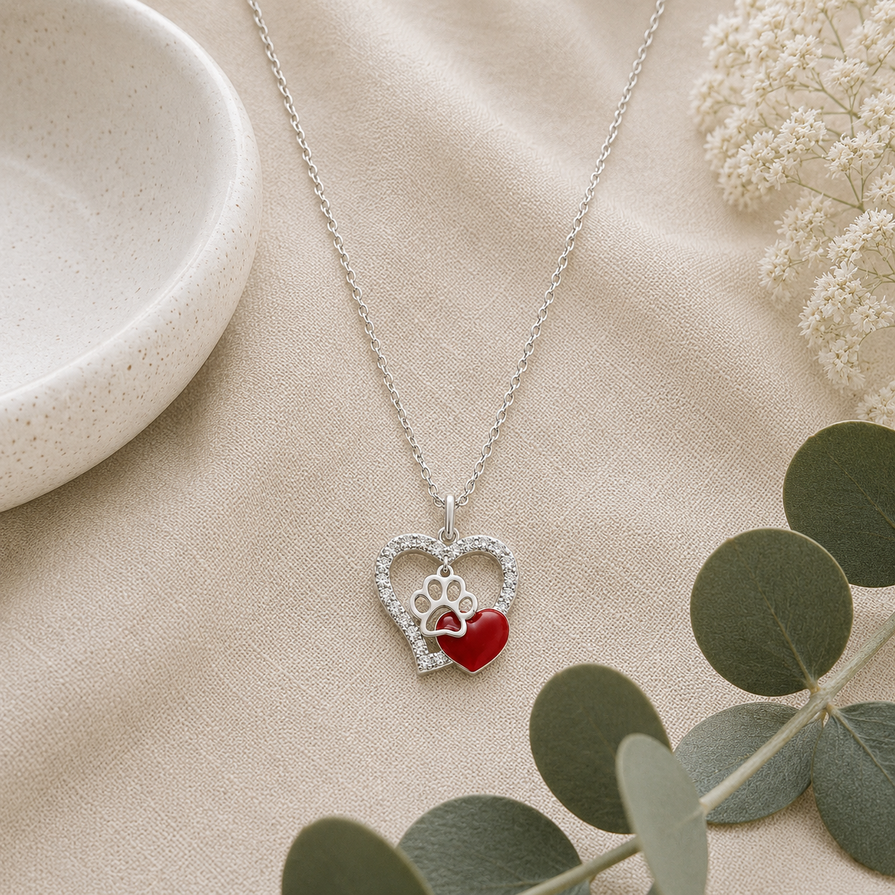 Crystal Paw Necklace - The Pet Drop