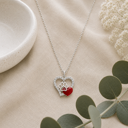 Crystal Paw Necklace - The Pet Drop