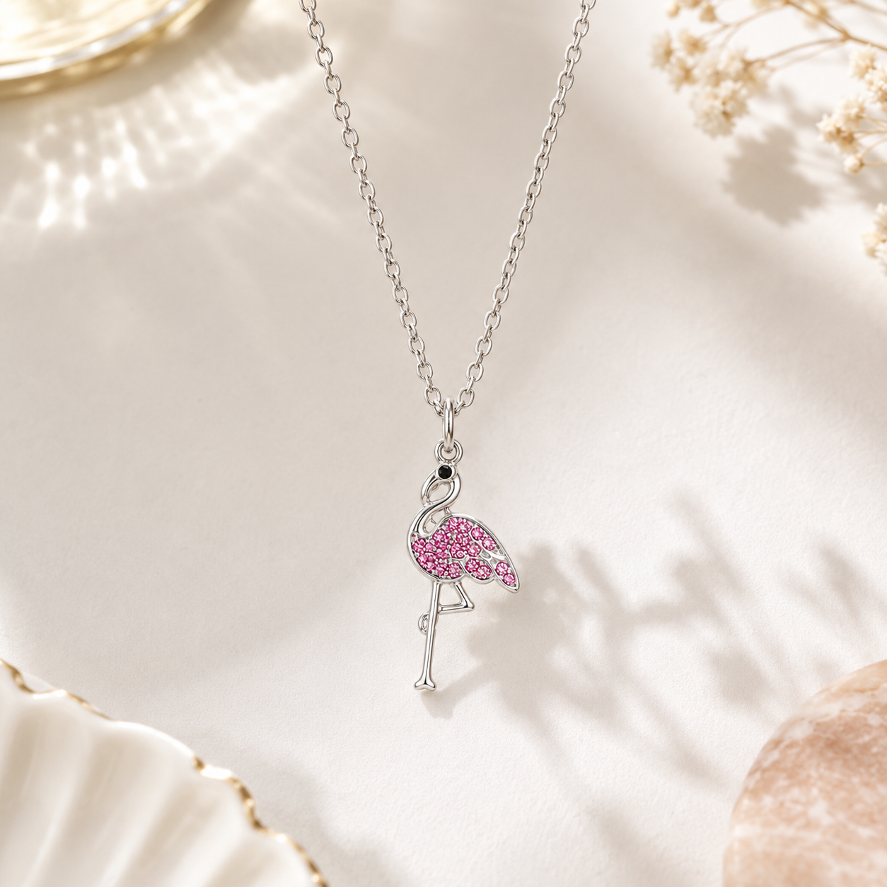 Pink Flamingo Necklace - The Pet Drop