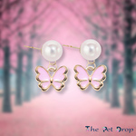 Pink Butterfly Earrings