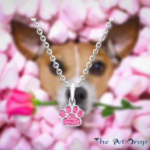 Pink Sparkle Paws Necklace
