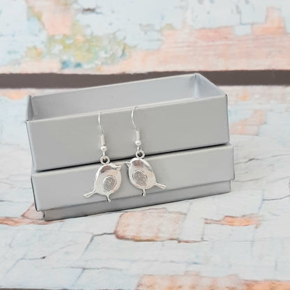 Silver Robin Drop Earrings - The Pet Drop