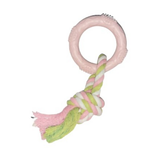 Circle Teether Toy (Pink) - The Pet Drop