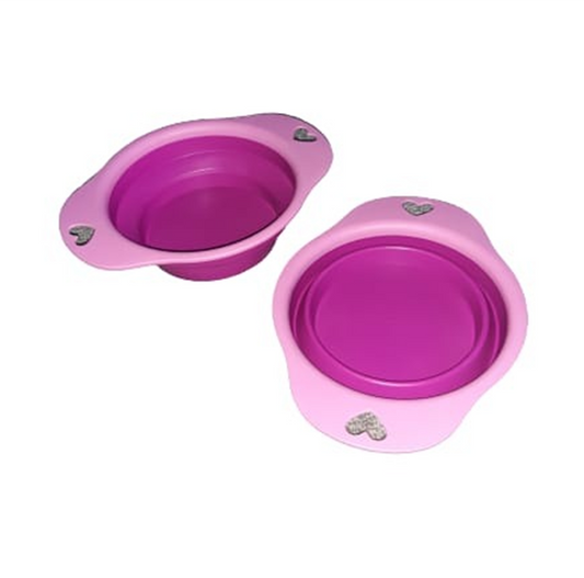 Collapsible Travel Bowl (Pink) - The Pet Drop