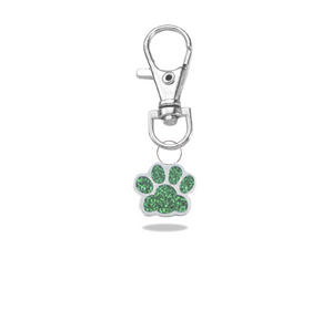 Green Sparkle Paws Keyring