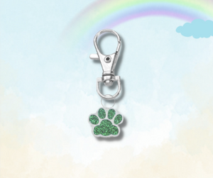 Green Sparkle Paws Keyring