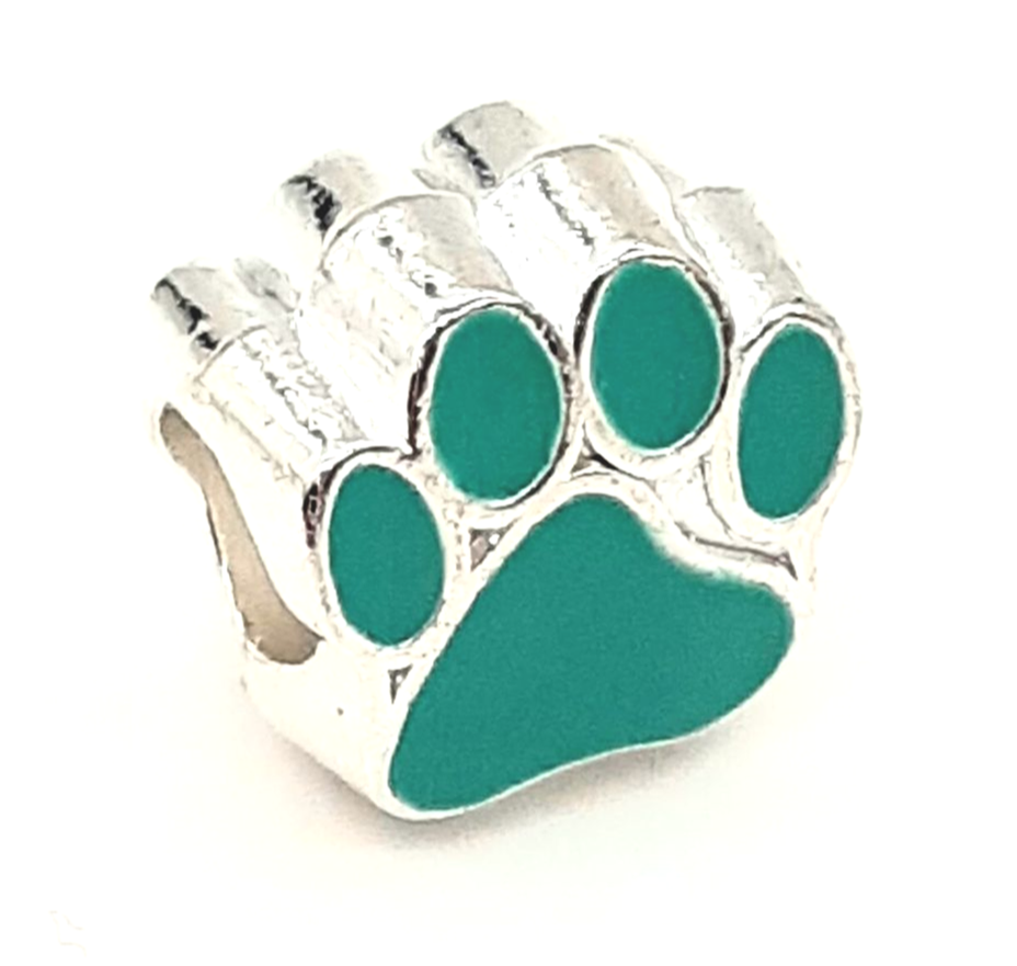 Paws of Love Aqua Green Bracelet Charm