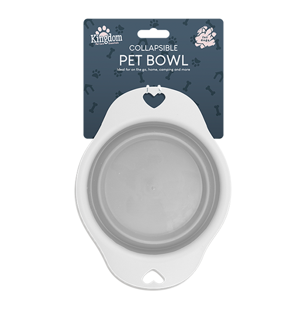 Collapsible Travel Bowl (Grey) - The Pet Drop
