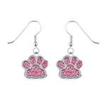 Pink Sparkle Paws Earrings