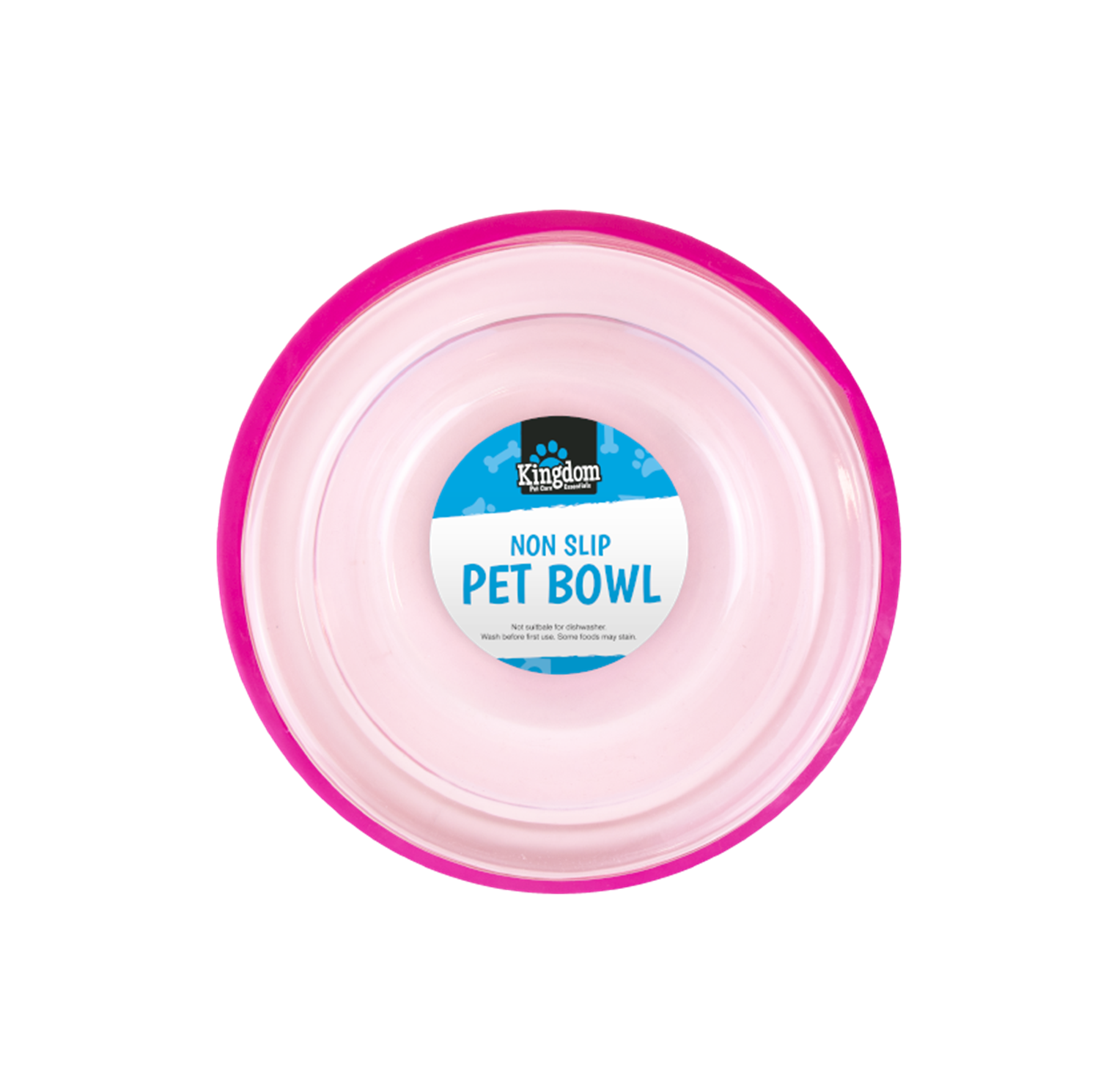 Non Slip Clear Pink Pet Bowl - The Pet Drop