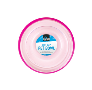 Non Slip Clear Pink Pet Bowl