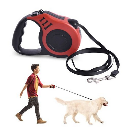 Premium Retractable Dog Lead (Red) - The Pet Drop