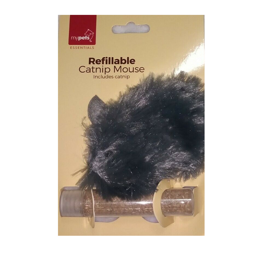 Refillable Cat Nip Mouse Toy (Grey) - The Pet Drop
