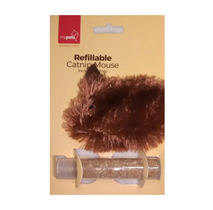 Refillable Cat Nip Mouse Toy (Brown)