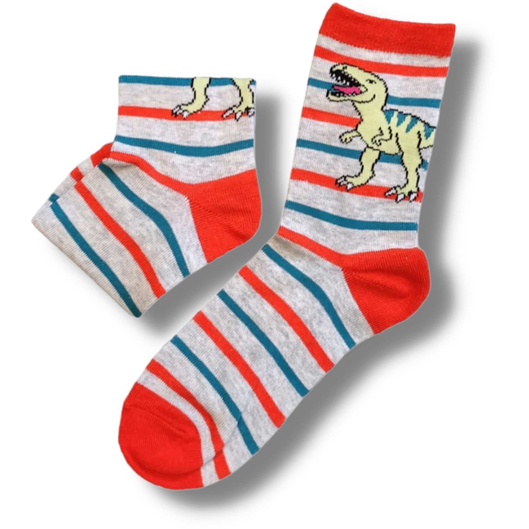 T-Rex Stripy Children's Socks