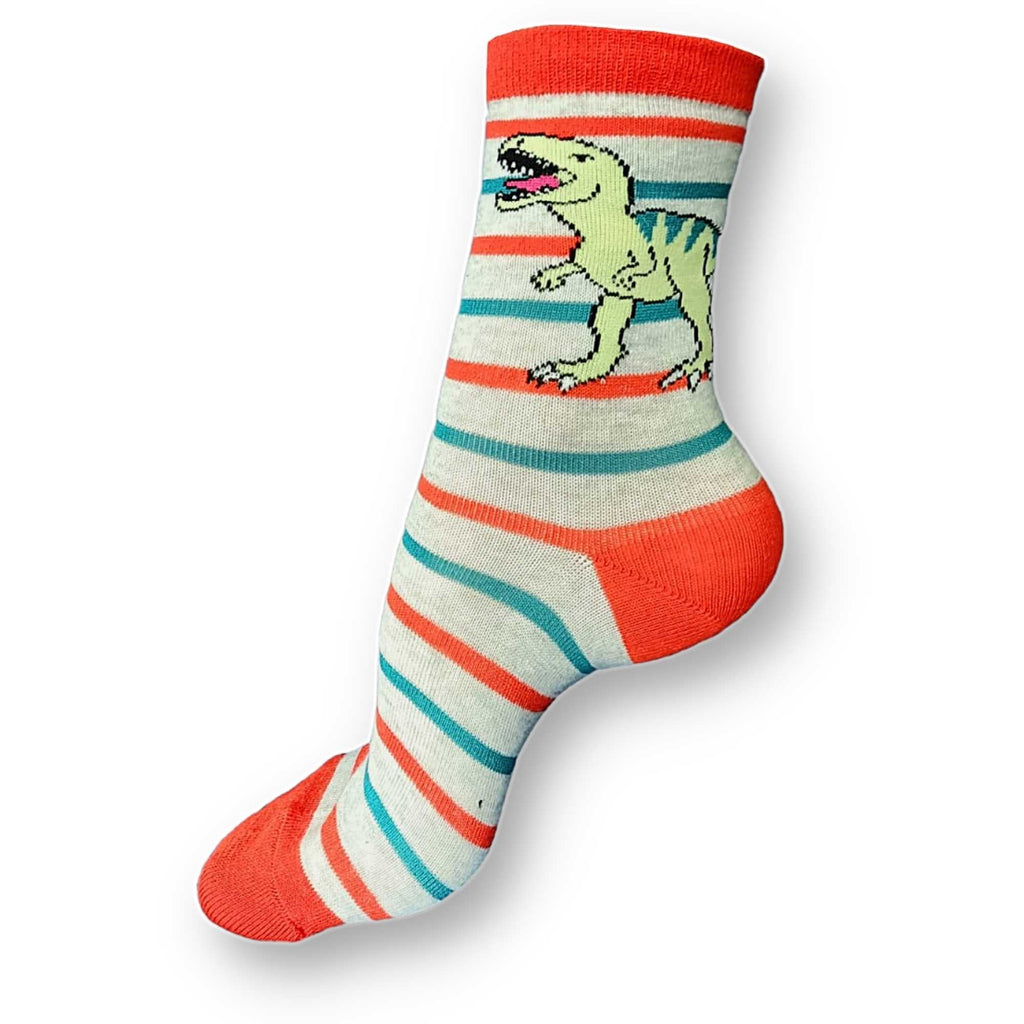 T-Rex Stripy Children's Socks