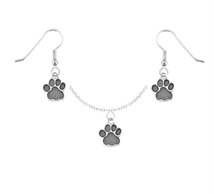 Striped Paws Necklace & Earring Set