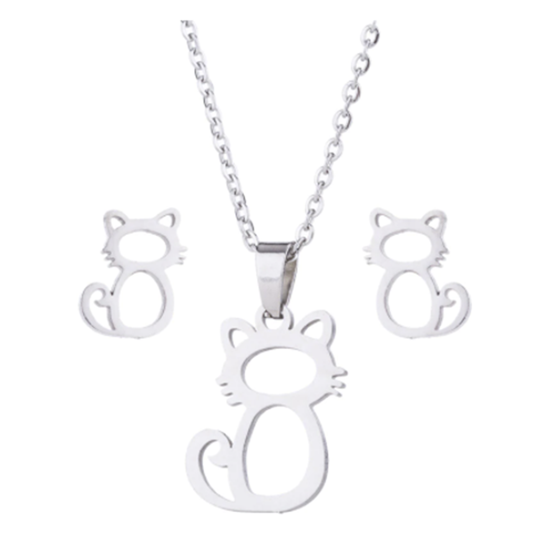 Whiskers of Love Necklace & Earring Set