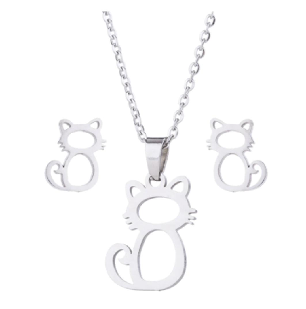 Whiskers of Love Necklace & Earring Set - The Pet Drop