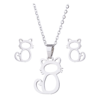 Whiskers of Love Necklace & Earring Set - The Pet Drop