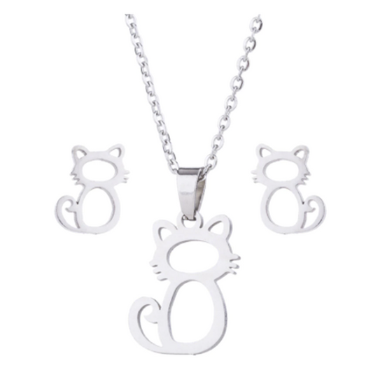 Whiskers of Love Necklace & Earring Set - The Pet Drop