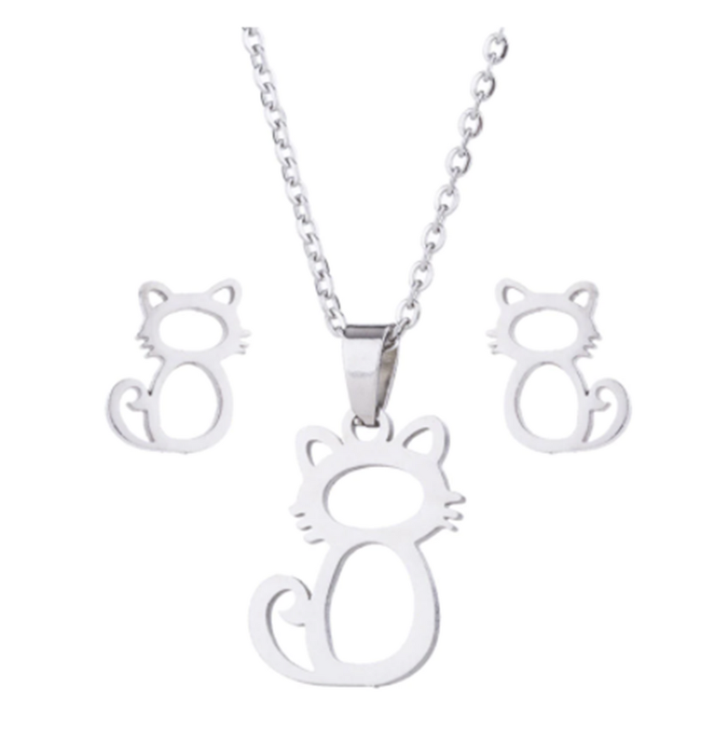 Whiskers of Love Necklace & Earring Set