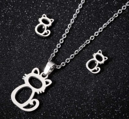 Whiskers of Love Necklace & Earring Set - The Pet Drop