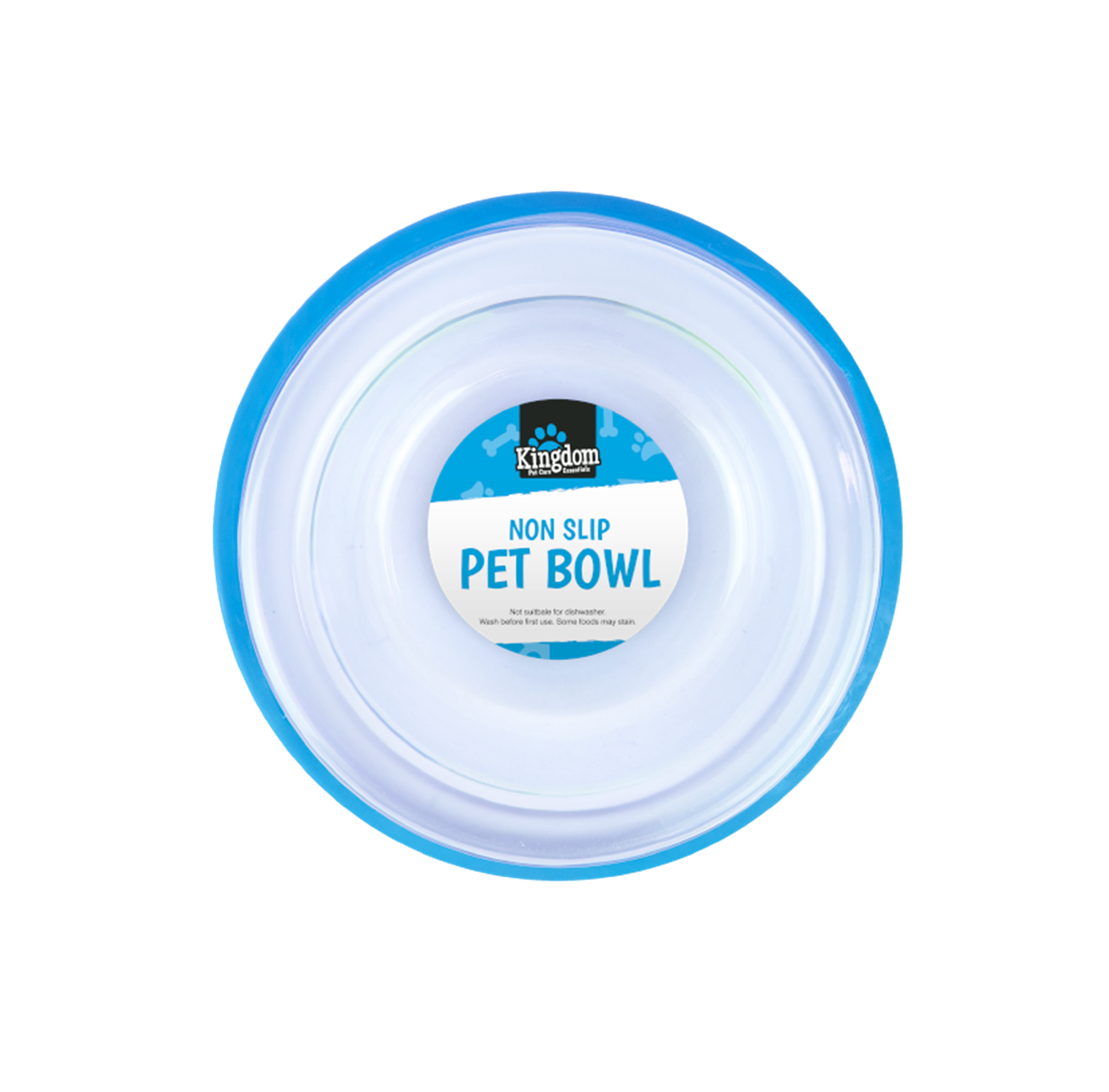 Non Slip Clear Blue Pet Bowl