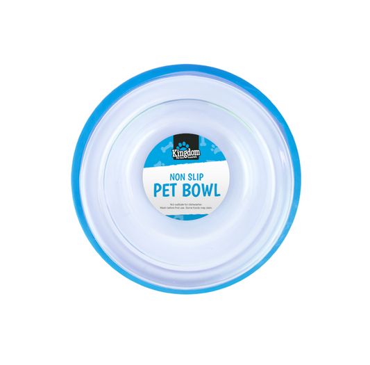 Non Slip Clear Blue Pet Bowl - The Pet Drop