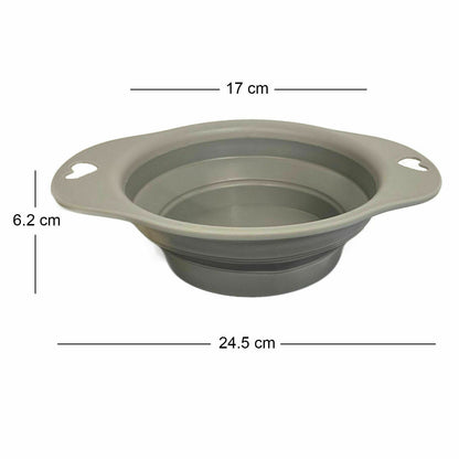 Collapsible Travel Bowl (Grey) - The Pet Drop