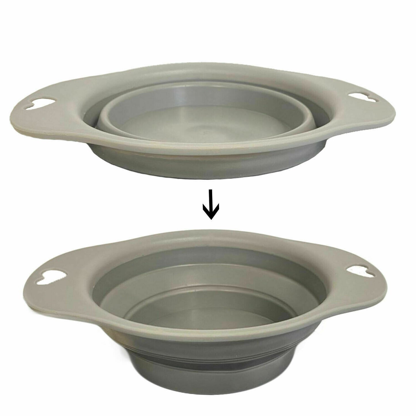 Collapsible Travel Bowl (Grey) - The Pet Drop