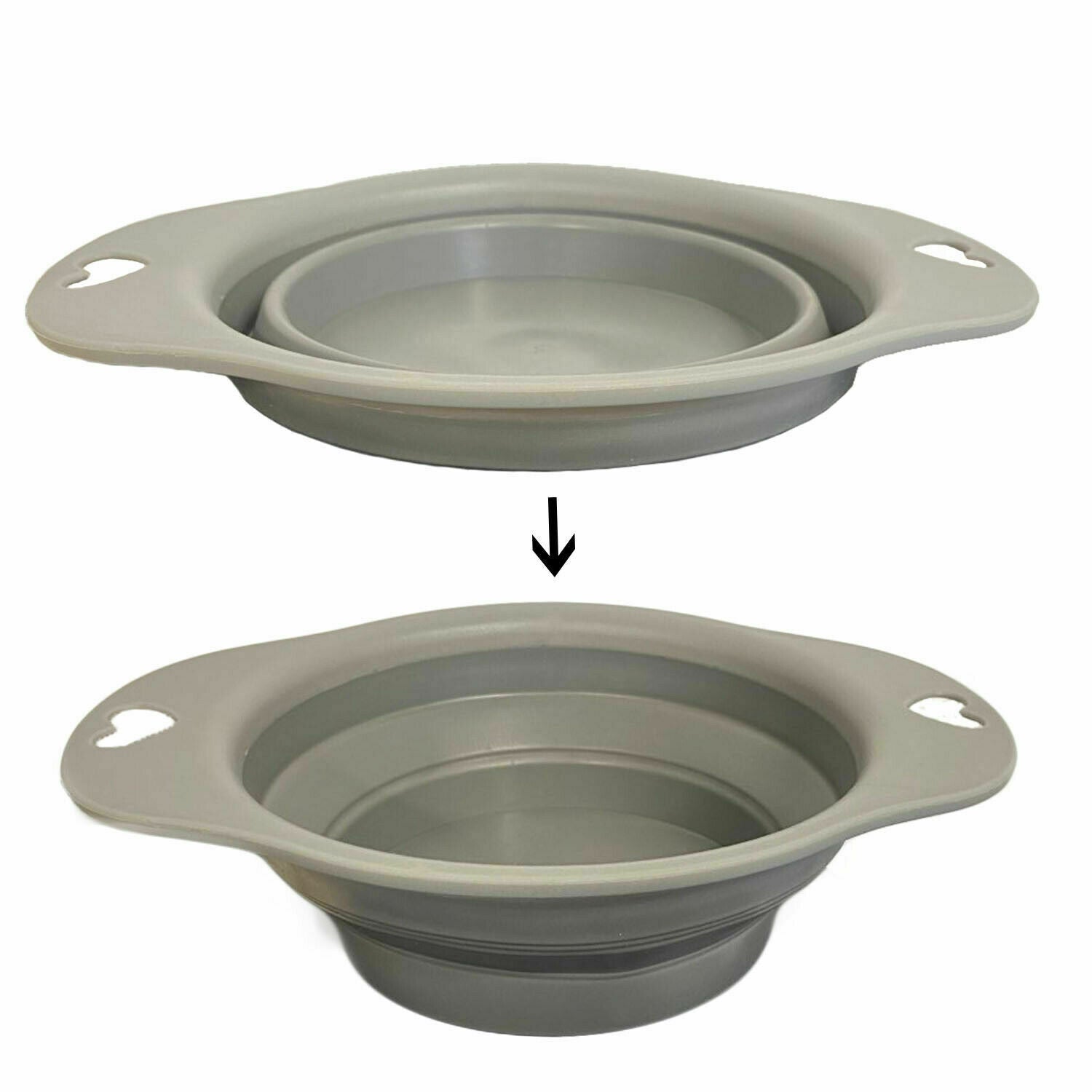 Collapsible Travel Bowl (Grey) - The Pet Drop